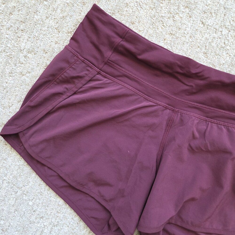 Lululemon Run Times Shorts Women's Size 6 Dark Adobe Burgundy Red 4" Running Gym - Picture 5 of 16